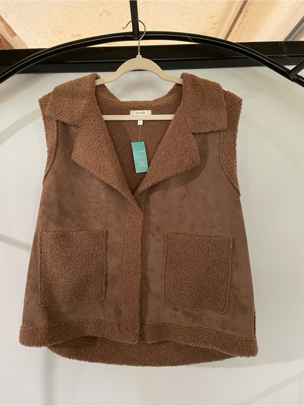 Maurices Chocolate Brown Sherpa Vest